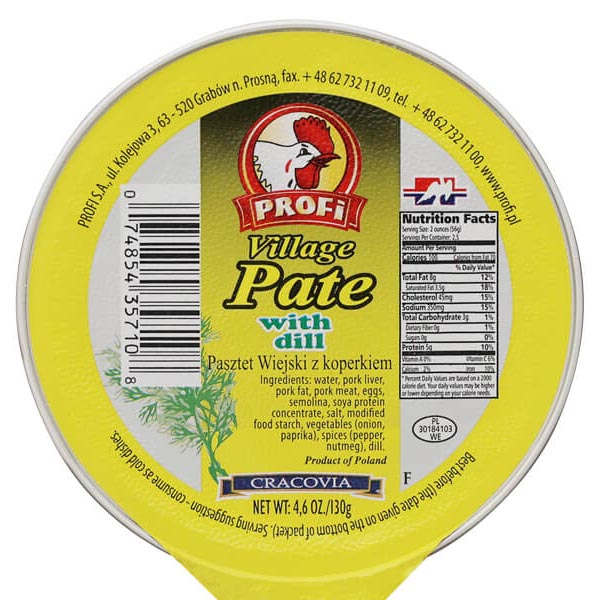 Canned Pate with Dill – 4.59 oz (130gr)